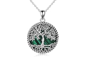 YAFEINI Drzewo życia naszyjnik srebro Sterling muszla abalone kryształ/masa perłowa / turkus/malachit drzewo życia biżuteria dla kobiet mężczyzn prezenty