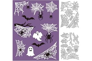 DELORIGIN Troqueles de corte de Halloween con telaraña de metal para hacer tarjetas, plantillas de troquelado, novedades 2024, plantillas en relieve para bricolaje, álbumes de recortes, decoración de