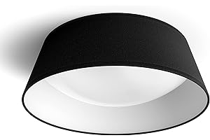 Philips Lighting Lampada da Soffitto LED Dawn, Equivalente a 14W, 30K, Luce Bianca Calda, Non Dimmerabile, Nero