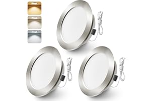 ALUSSO Lot de 3 spots LED encastrables 12V pour meubles cuisine salle de bain caravane et camping-car - Puissance de 4W, équivalent à 40W incandescence - Disponible en 3000K, 4000K, 6000K, Nickel