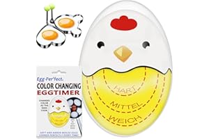 KAKVEIAI Zegar do gotowania jajek, zabawny zegar do gotowania jajek, timer do gotowania jajek, zmieniający się kolor, jeśli jest używany do gotowania miękkich, średnich lub twardych jajek, bezpieczny,