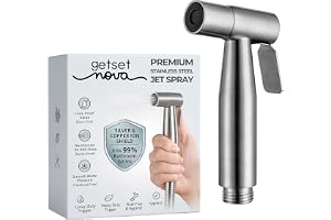 GetSetNova Health Faucet Stainless Steel Jet Spray Gun for Toilet | Silver & Copper Ion Shield Kills 99% Germs | Leak-Proof B