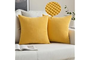 MIULEE 2er Set Kissenbezüge Dekokissen Körnig Dekorativ Kissenbezug Kissenhülle Sofakissen Deko Bezug Weich Zierkissen Kissen für Wohnzimmer Schlafzimmer 40x40cm Olivgelb