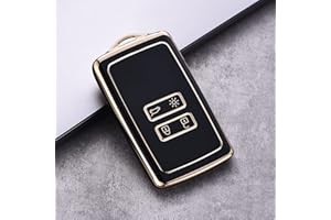 Heart Horse 4 Buttons Renault Key Card Case Protection Cover Fit For Renault Megane Clio Arkana Captur Zoe Espace Kadjar Koleos Scenic Dacia Duster Sandero Logan TPU Car Key Case Cover (Black)