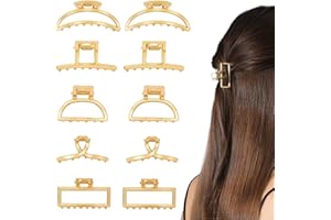 LunarCharm 10 Stück kleine goldene Haarspangen, Haarklammern aus Metall für dickes, dünnes Frauenhaar, starker Halt, rutschfeste Haarspange, Klemme für langes Haar