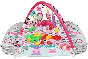 LANTUS Coperta per bambini, baby palestra gioca mat di fitness attività musicale divertimento giocattolo per il pianoforte per ragazze rosa ragazzi rosa
