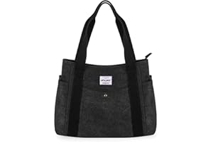 HAWEE Borsa da Donna in Tela Borsa Tote Grande Borsa Tracolla Retrò Borsetta con Cerniera Borsa a Spalla Casual Borsa a Mano per Viaggio Lavoro Scuola Shopping Vita Quotidiana, Nero