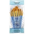 Royal and Langnickel Crafter's Choice Filbert and Wash Taklon Variety Brush Set - Gold (Pack of 9)