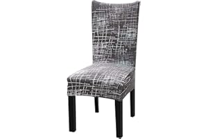 Dioxide Coprisedie con Schienale 6 Pezzi, Sedia Bi-Elastico per Una Misura Universale, Molto Facile da Pulire e Resistente, Coprisedile, Office, Arredamento Ristorante - Marmorizzato