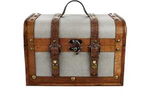 Brynnberg Skrzynia na skarby 28 x 20 x 19 cm drewniana skrzynia skarbów szara