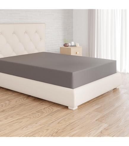 Lenzuolo Con Angoli In Cotone 700 Fili – 120x200+30 Cm, Colore Viola, Tinta Unita Di Lusso, Morbido E Traspirante Per Letto Singolo