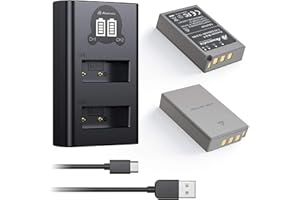 Powerextra Batería de Repuesto para Olympus BLS-5 BLS-50 con Cargador de Pantalla LCD para Olympus BLS-5 Olympus OM-D E-M10 Stylus 1 1s Pen E-PL2 E-PL3 E-PL5 E-PL6 E- PL7 E-PL8 E-PL9 E-P3 E-PM1 E-PM2