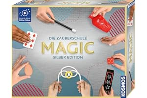 Kosmos 601799 Magic Die Zauberschule - Silber Edition, schnell Zaubern Lernen, 35 Zauber Tricks, viele Zauber Utensilien, Zauberkasten für Kinder ab 8 Jahre und Einsteiger, Magie in 3 Level
