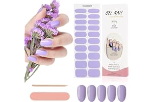 Kalolary 20 smalti per unghie autoadesivi, vino rosso, adesivi autoadesivi per smalto per unghie complete per unghie UV/LED lampada richiesti strisce per unghie (lavanda)