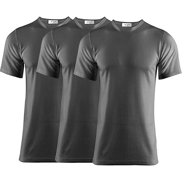 Thread Linens 3 Pack Thermals T-shirt voor heren, bodywarmer basislaag thermisch ondergoed heren thermische top voor mannen maat S-XXL, Blauw, L