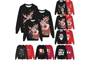 NIUREDLTD Weihnachtspullover Familie Set Herren/Damen/Kinder Ugly Christmas Sweater Lustig Weihnachtspulli Rundhals mit Reindeer Unisex Weihnachts Pullover Pärchen Weihnachtsoutfit