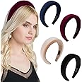 BETESSIN 4pz Cerchietti per Capelli Bombatti in Velluto Donna Cerchietti Imbottiti Donna Velluto Felpa Eleganti Vintage Cerch