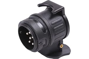 ETUKER Adaptador de Remolque de 13 Pines a 7 Pines, Convertidor de Enchufe de Remolque de 13 a 7 Pines,Adaptador Eléctrico Impermeable de 12V,para Caravana camión RV