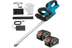 ONEVAN Taille haie Batterie, 55 cm cisaille a Gazon sans Fil avec Batterie 2X 3000mAh, Longueur de Coupe de 56 cm, espacement des Dents de 15 mm, Taille-Haies électriques pour Jardin et pelouse