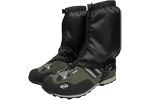 HcvGcm Gamaschen Wandern, wasserdichte Gamaschen Für Outdoor-Aktivitäten, Wander Gamaschen, Leicht Und Atmungsaktiv Mit Klettverschluss, Ideal Für Wandern, Klettern, Jagen Und Skifahren, Schwarz