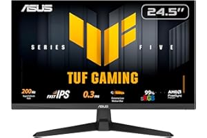 ASUS TUF Gaming VG259Q5A Moniteur Full HD 25" 200 Hz, 0,3 ms GtG, G-Sync, FreeSync, Adaptive Sync, ELMB, GameFast Input - Panneau Fast-IPS, 16:9, 1920 x 1080, DisplayPort, HDMI, Speaker