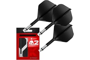 Target Darts K-Shift N. 2 Integrato Voli e Alberi | K Shift N. 2 Volo e Albero Sistema, Bianco/Trasparente/Nero – K-Flex Corto/Intermedio/Medio Shift Girevole Base, Professionali Freccette Accessori