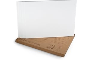 Artgeo 30cm x 40cm (12" x 16") 3mm FSC Canvas Panel, Pack of 5, 100% Plastic Free Packaging