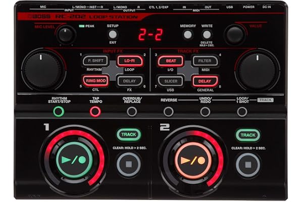 Loop Station RC-202 BOSS | Des loops au bout des doigts pour les créateurs de musiques évolutives | Deux pistes stéréo | 64 mémoires de phrase | Interface USB Audio/MIDI