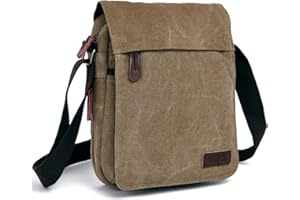 Outreo Uomo Borsa a Tracolla Retro Borsa A Tracolla Vintage Borsa Scuola per Laptop Tempo Libero Borsa, Beige, L, Retrò,Vintage