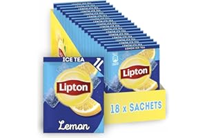 ‎LIPTON Lipton Eistee Pulver Set, "Zitrone", Erfrischung für die ganze Familie, 18x Sachet, in Pulverform zum Selbermachen