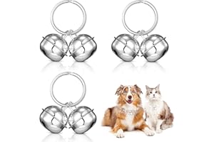 ZmdecQna 3 PCS Loud Cat and Dog Bells, Pet Tracker Bells, Pets Collar Charm Pendant Bells for for Dogs Cats Harness Training(Silver)