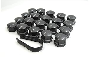 Partsdealers® WHEEL NUT COVERS FOR VOLVO S60 S80 S90 V50 V60 V70 V90 XC40 XC60 XC70 X90 BOLT CAPS + LOCKING COVERS 19mm SET (GLOSSY DARK GREY 16+4+TOOL)