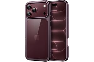 JETech Klar Baksida Bumper Skal för iPhone 18 Pro, Mörkt Körsbär