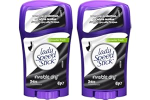 Lady Speed Stick Desodorante 1.5 oz en polvo fresco Invisi seco (41 ml) (paquete de 2)