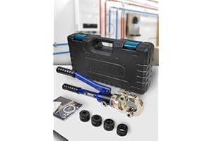 AMZCNC Crimpatrice professionale, profilo a TH, set da 16-20-26-32 mm, per tubi compositi, con raccordi del profilo a TH, con inserti a ganasce TH16, TH20, TH26, TH32