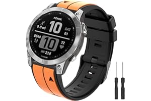 BOJYS Silikonowy Pasek Fenix 7, 22mm Sportowy Pasek Wymienny Regulowany Pasek do Zegarka Bransoletka Quick-Fit do Fenix 6, Fenix 6 Pro, Fenix 5, Fenix 5 Plus, Forerunner 935 945, Instinct 2