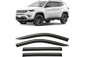 Clim Art Adesivo Deflettori antiturbo Compatibile con Jeep Compass 2016-2026 - Accessori auto -Deflettori finestrini - Deflettore aria auto - Protezione meteo - Facilità di installazione -4Pz N