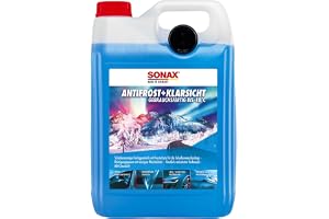 Sonax AntiFrost+klarsikt ned till -18 °C citrus (5 liter) snabb, strimfri och effektiv vindruterengörare för vintern