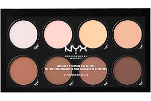 NYX Professional Makeup Highlight & Contour Pro Palette, Contouring Kit in polvere, Otto tonalità matte e perlescenti