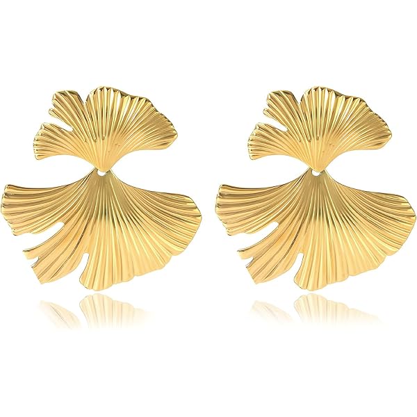 Orecchini Donna Bicolore Oro E Argento, Design Moderno A Bottone Con