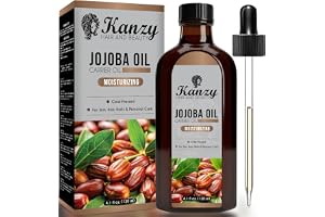 Kanzy Jojobaolja Ekologisk Kallpressad 100% Ren 120ml Hexanfri Bärarolja för Hår Naglar Kropp Hud & Ansikte Kroppsolja-Certifierad