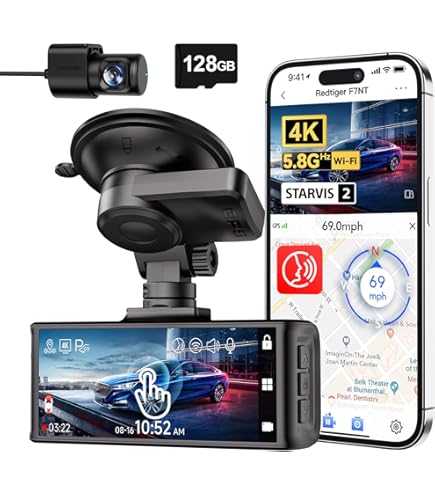 Kit Cablaggio Dashcam REDTIGER - Alimentazione USB-C Con 4 Adattatori Fusibili E Monitoraggio Parcheggio 24H