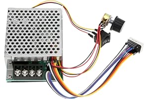 DiGiYes PWM DC Motor Speed Controller, DC 10-55V 60A LED Display Stepless 12V 24V 36V 48V DC Brushed Motor Speed Controller with Adjustable Potentiometer and Forward-Brake-Reverse Switch