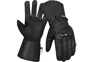 SAWANS Motorbike Motorcycle Gloves Leather Hard Knuckles Thinsulate Windproof Waterproof Protection Winter Summer Thermal Riding Gloves Men Women Outdoor Hiking Sports Bike