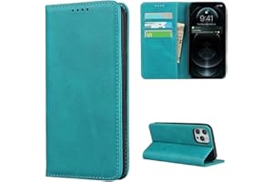 Copmob Schutzhülle für iPhone 12 Pro/12, Premium Flip Brieftasche aus Leder, [3 Schlitze] [Standfunktion ] [Magnetverschluss], Schutzhülle für iPhone 12 Pro/12 – Himmelblau
