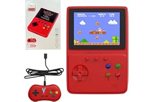 HIGOAL Handheld Game Console with 3.5-inch LCD Screen, Classic Retro Video Games, Portable Game Console, Mini Arcade Electronic Toy Gift for Boys and Girls (Red)