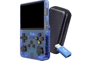 SVP FORMATS R36S Consola retro portátil 64 GB con +15.000 Juegos +26 Emuladores PS1, PSP, N64, NDS, SuperN, GameB, GBA - Linux IPS 3.5" Consola de videojuegos portátil (Azul t., 64 GB (15K juegos))
