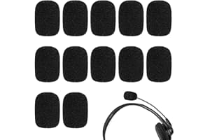 ZILZUFA Copertura Microfono In Spugna, 12 Pezzi Nero Mini Microfono In Schiuma, Copri Microfono, Antivento, Antirumore, Ideali per Aule, Conferenze, Interviste, Performances dal Vivo