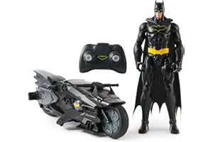 SPIN MASTER DC Comics, Batcycle stealth radiocomandato di Batman con action figure di Batman da 30 cm, giocattoli dei supereroi per bambini e bambine dai 4 anni in su