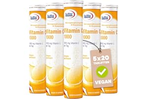 ‎EURHOVITAL Vitamin C 1000 Brausetabletten hochdosiert | Nahrungsergänzung zur optimalen Unterstützung des Immunsystems | EuRho® Vital – Made in Germany | 100 Brausetabletten